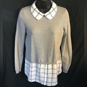 💝ADRIANNA PAPELL Combo Blouse & Sweater Top size S Lightweight shirt